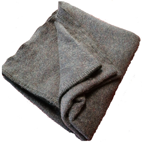 British 70% Wool Blanket. Used/Graded. Dark Grey.