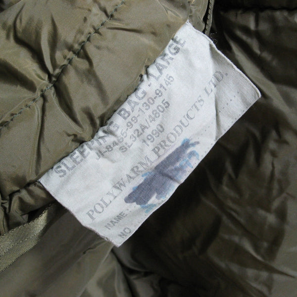 British Long-length '90-Patt. Sleeping Bag. Olive.