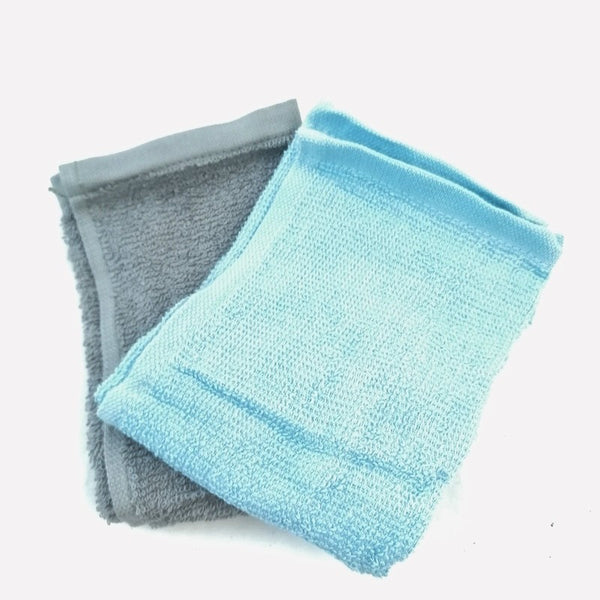 Personal Hygiene: Flannels. Cotton. x 2. New. Blue + Grey*.