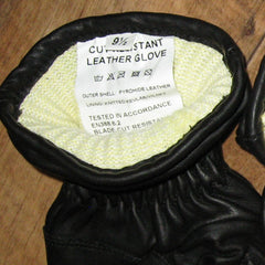 British 'Cut Resistant' Padded Leather Gloves. Black