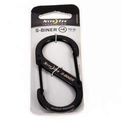 #4 Nite-Ize S-Biner. Size. Stainless Steel. New. Black.