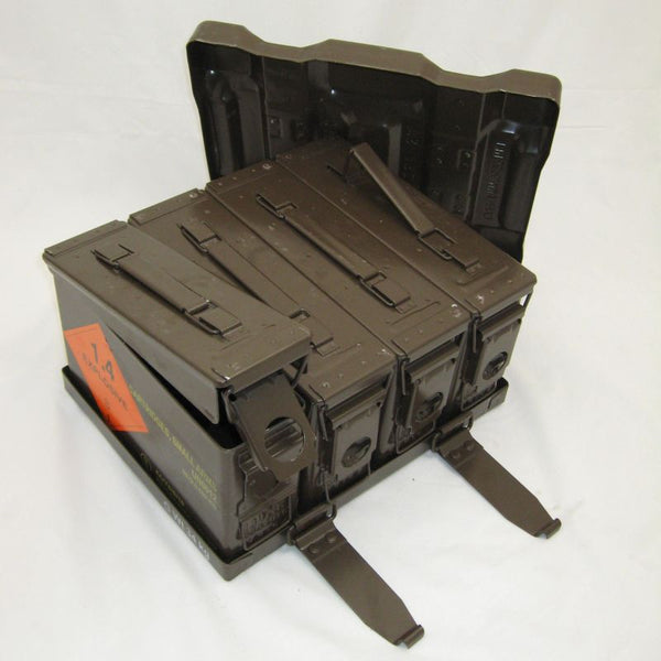 British Metal Ammo Box 4-Pack. .30-Cal. Brown.