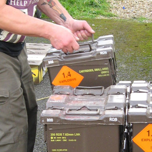 British Metal Ammo Box 4-Pack. .30-Cal. Brown.