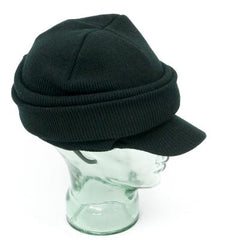 Open-Face Peaked Balaclava in Fine Knit Acrylic. Black.