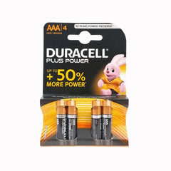 Batteries: Duracell. 4 x AAA. New. Black & Gold.