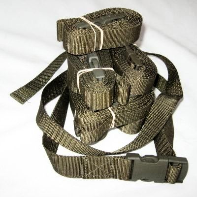 Swiss Quick Release Utility Belt / Straps x 10. Used / Graded. Olive Green.