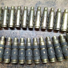 British Bullet Belt. 7.62 NATO. Sold Per INCH. Used / Graded. Brass / Steel.