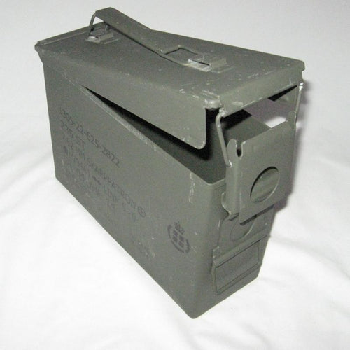 Danish Metal Ammo Box. .30-Cal. Used / Graded. Olive Green.