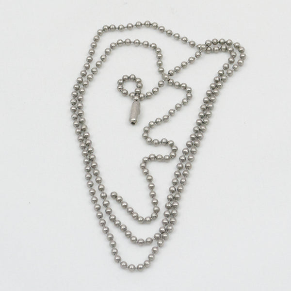 Clips & Carabiners: Dog Tag Chain - Long. Silver.