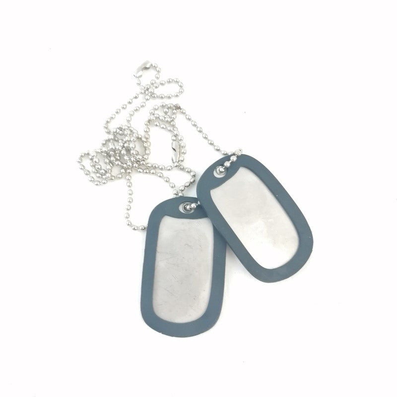 Dog Tag Set. New. Silver.