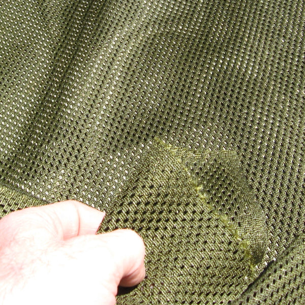 Fabric. Mesh. Off-The-Roll. Olive Green.