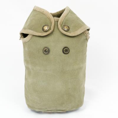 French Canvas Water Bottle Pouch. Khaki.