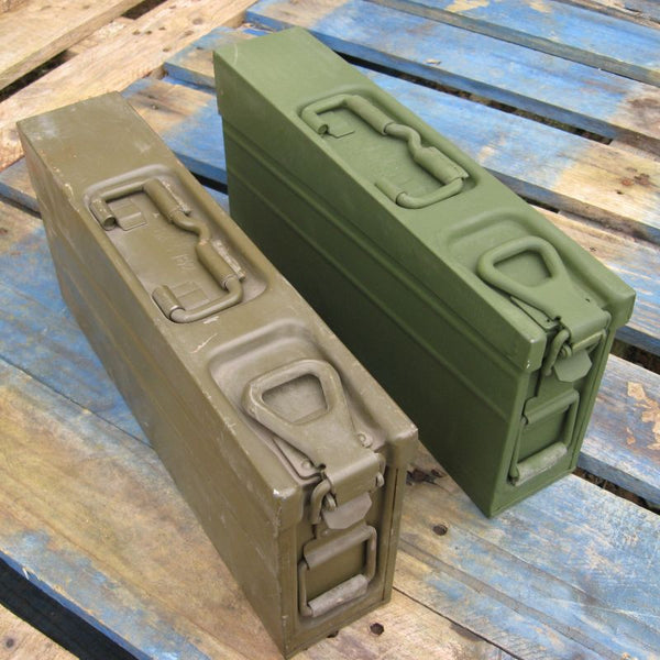 German Metal Ammo Box. 'MG-3'. Olive/s.