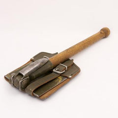 West German Wood Handle Entrenching Tool / Pick. Olive.