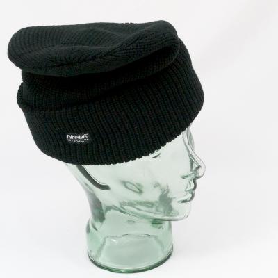 Thinsulate-lined Watch Hat in X-Chunky Acrylic. Black.
