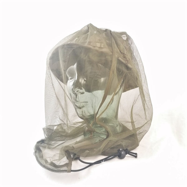 Head & Neckwear: Mosquito Net. British. 'New'. Olive Green.