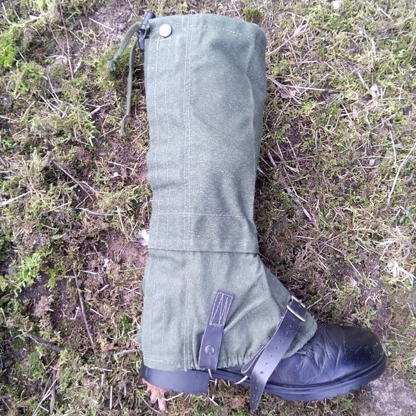 British Canvas GS Gaiters. Used/Graded. Olive Green.