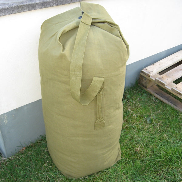 Cotton-Canvas Jumbo 16" Kit Bag. Olive Green.