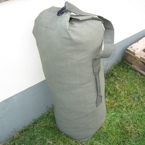 Cotton-Canvas Large 12" Kit Bag. Olive Green.