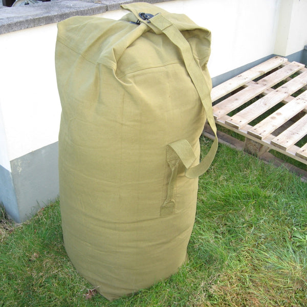 Cotton-Canvas Super-Jumbo 20" Kit Bag. Olive Green.