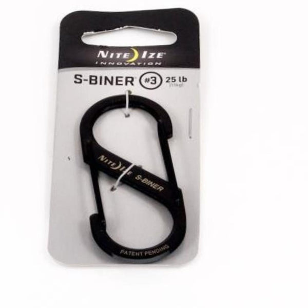 #3 Nite-Ize S-Biner. Size . Stainless Steel. New. Black.