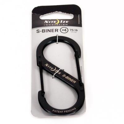 Nite-Ize S-Biner. #4. Stainless Steel. Black.