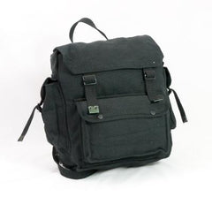 Cotton-Webbing Large 3-Pocket Backpack. New. Black.