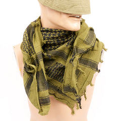 Cotton Shemagh Scarf. New. Olive & Black.