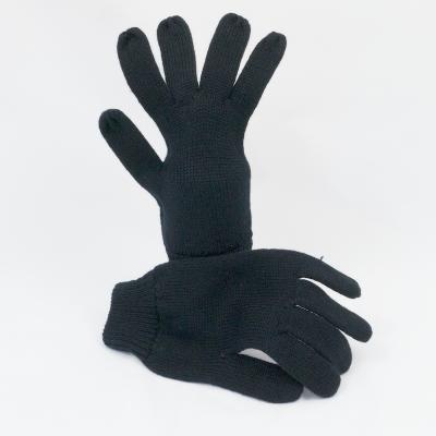 Standard Fingered Gloves in Acrylic. Black.