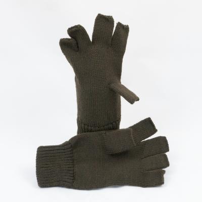 Standard Fingerless Gloves in Acrylic. Olive.