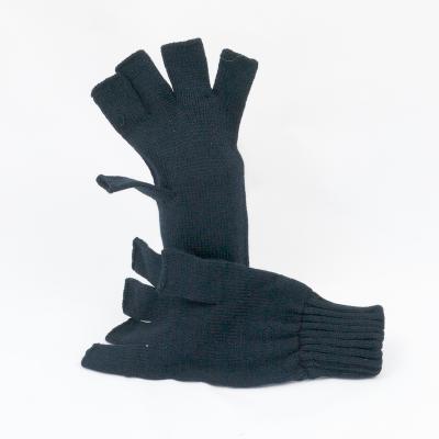 Standard Fingerless Gloves in Acrylic. Navy.