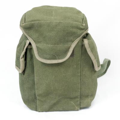 French Cotton-Canvas Gen-1 Respirator Haversack. Used/Graded. Olive.