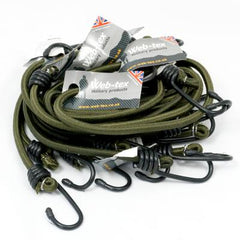 Elastic: Bungees With Hooks. 30" x10. New. Olive Green.