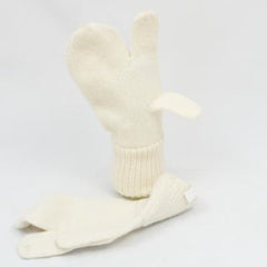 British Wool 3+1+1 Mittens. New. Creamy-White.