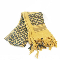 Cotton Shemagh Scarf. New. Sand & Black.