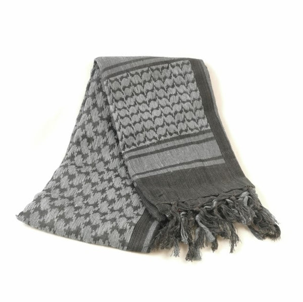 Cotton Shemagh Scarf. New. Black & Grey.