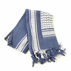 Cotton Shemagh Scarf. New. Blue & White.