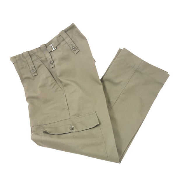 British Lightweight 'Combat' Trousers (with single leg pocket). Used / Graded. Olive Green.