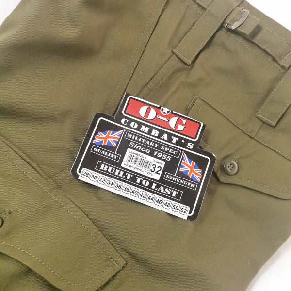 'O-G' Branded Cotton Heavyweight Combats. New. Olive.