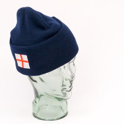 Acrylic Watch Hat With England Logo. Blue.