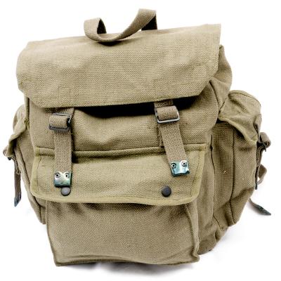 Cotton-Webbing Large 3-Pocket Backpack. New. Olive Green.